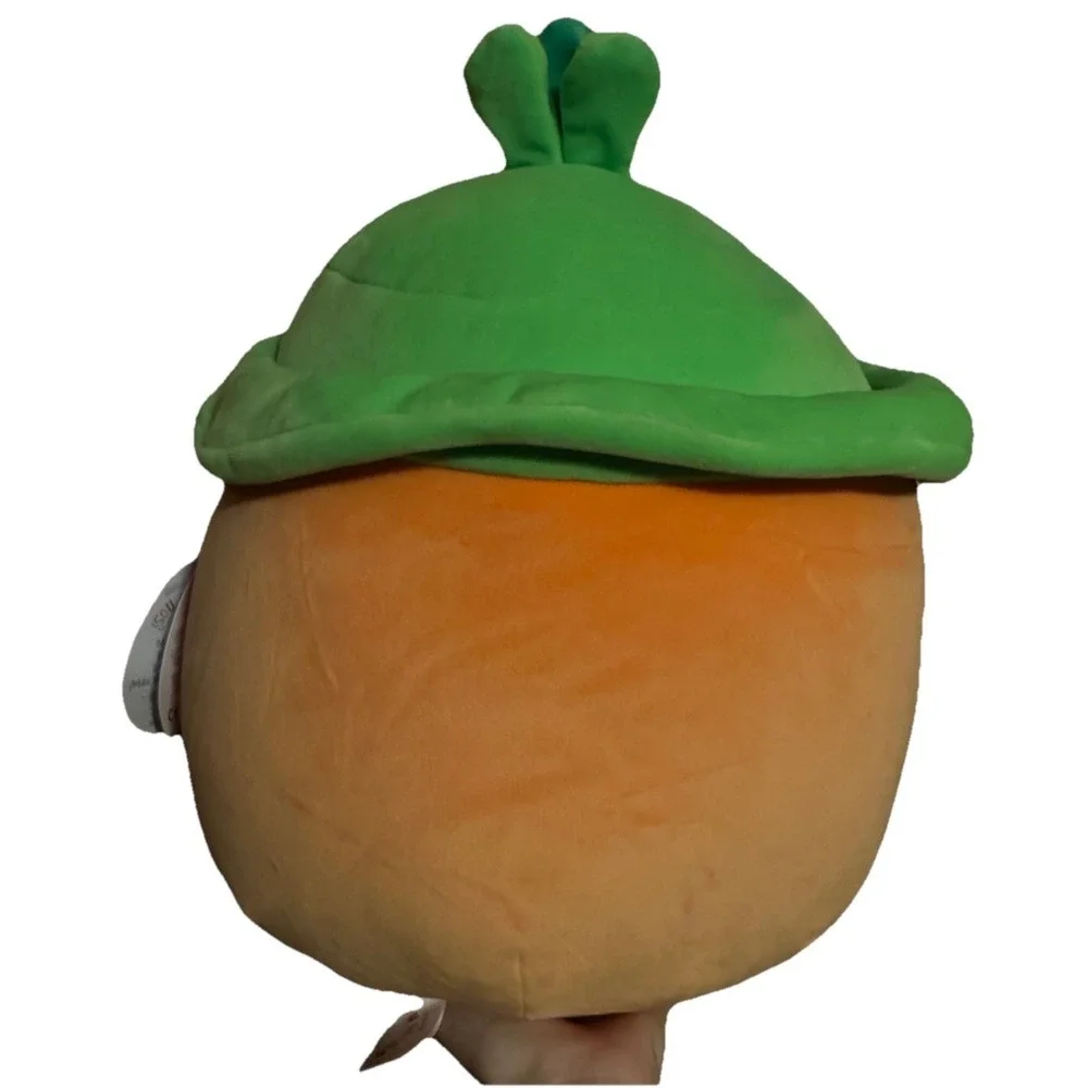Squishmallow Caroleena the Carrot Wearing Bucket Hat 12‎ inch NWT